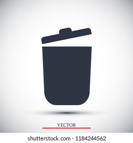 bin icon, stock vector illustration flat design style