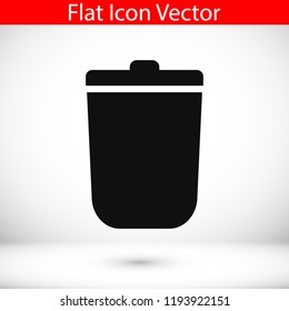 bin icon, stock vector illustration flat design style