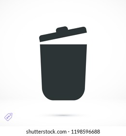 bin icon, stock vector illustration flat design style