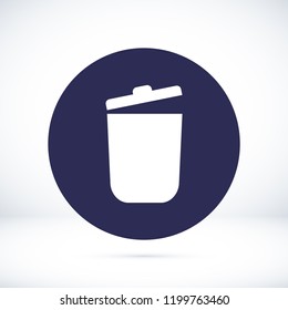 bin icon, stock vector illustration flat design style