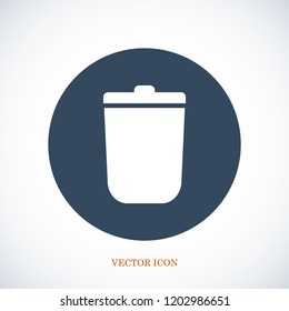 bin icon, stock vector illustration flat design style