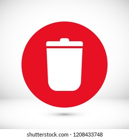 bin icon, stock vector illustration flat design style