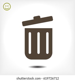 bin icon, stock vector illustration flat design style