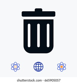 bin icon, stock vector illustration flat design style