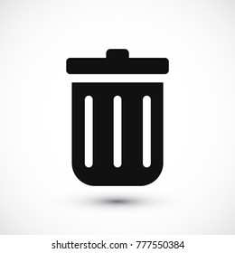 bin icon, stock vector illustration flat design style