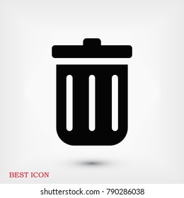 bin icon, stock vector illustration flat design style