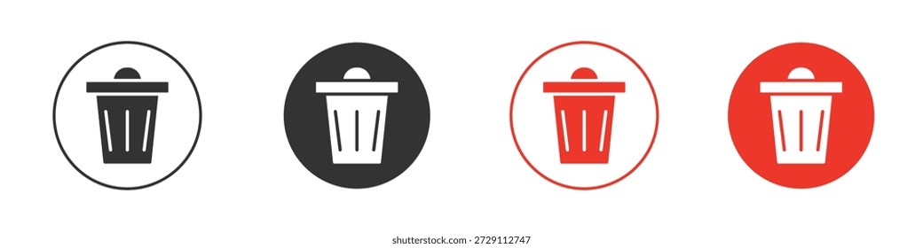 Bin icon symbol in black. icon design vector stock