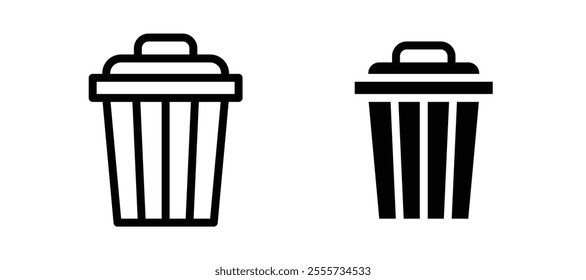 Bin icon symbol collection on white background.