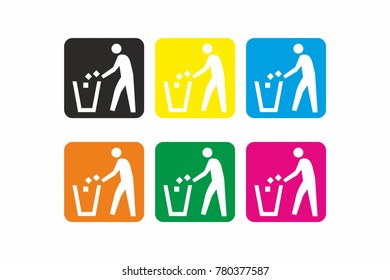 bin icon symbol recycle design vector