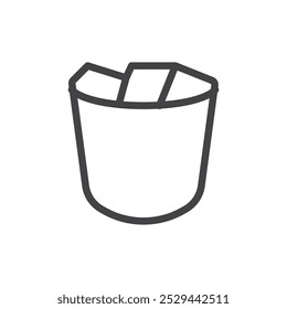 Bin icon Thin outline art symbol