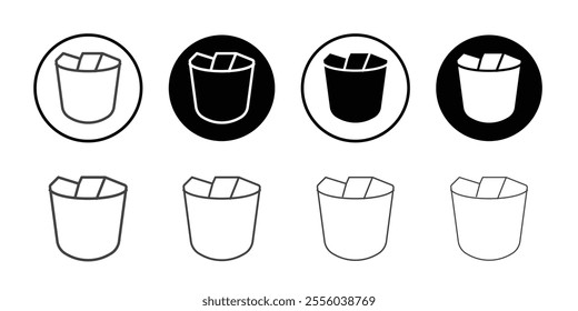 Bin icon Thin outline art symbol