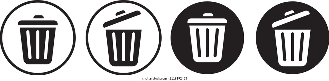 Icono Bin. Basura. Icono de la barra diagonal