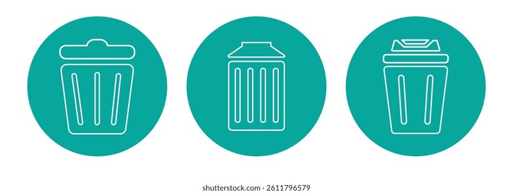 Bin icon. Trash bin vector icons collection. Waste, rubbish, garbage set icons symbols. 