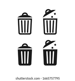 Bin icon vector. Garbage symbol, flat bin sign from industry collection color editable.