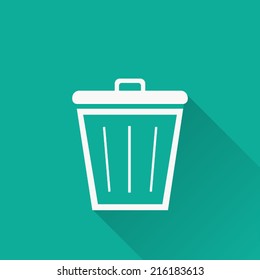 bin icon , Vector illustration , flat design