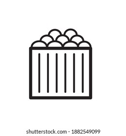 Bin icon. Vector illustration. Line bin.