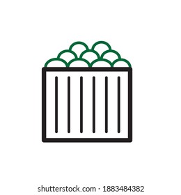 Bin icon. Vector illustration. Line bin.