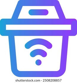 bin icon vector illustration of smart city symbol perfect gradient line vector background 