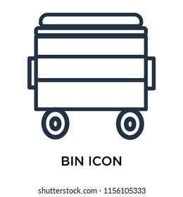 Bin icon vector isolated on white background. thin symbols or lined elements in outline style