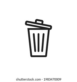 Bin icon vector. Simple trash sign