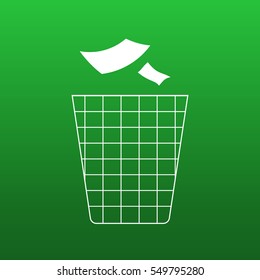 Bin Icon Vector. Symbol For Trash For Garbage. Paper Separation Of Waste.