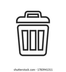 Bin Symbol, Vektorgrafik. Müll kann Symbol einzeln. Löschen Sie das Symbol.