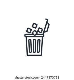 bin icon. Vector.Trazo editable.signo de estilo lineal para uso Diseño web,logo.Symbol ilustración.