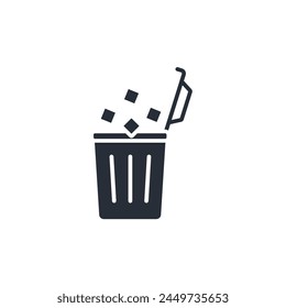 bin icon. vector.Editable stroke.linear style sign for use web design,logo.Symbol illustration.
