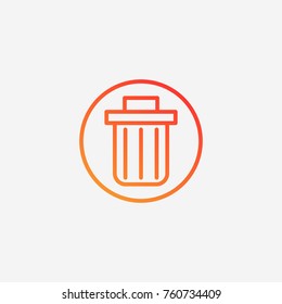 Bin icon.gradient illustration isolated vector sign symbol