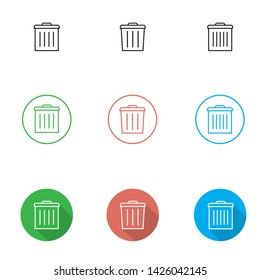 bin icons on white background