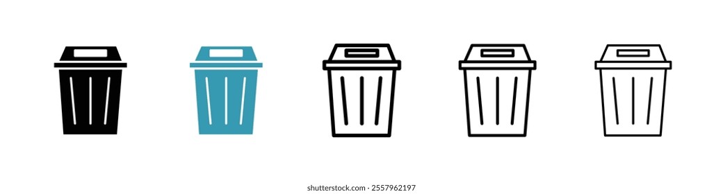Bin icons pack in black and blue.