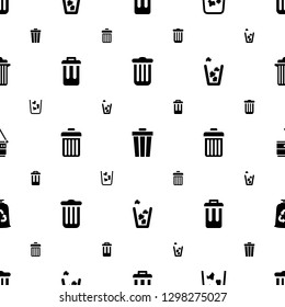 bin icons pattern seamless white background. Included editable filled trash bin, trash bag, delete trash bin icons. icons for web and mobile.