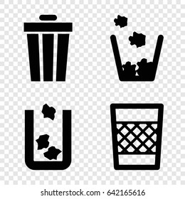 Bin icons set. set of 4 bin filled icons such as