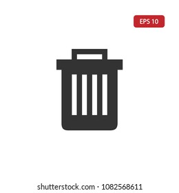 Bin icon.Trash bin vector.Garbage sign isolated on white background.Simple recycling  illustration for web and mobile platforms.