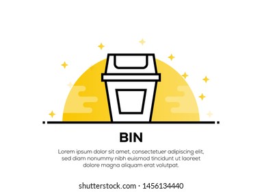 BIN AND ILLUSTRATION ICON CONCEPT