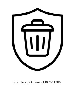 Bin inside the shield is recover deleted icon 