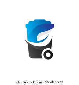 Bin Leaf Logo Vector Design