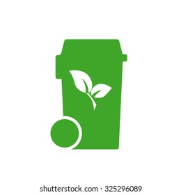 bin with  leaves  symbol