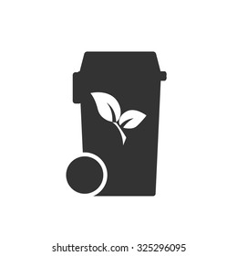 bin with  leaves  symbol