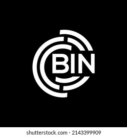 BIN letter logo design on black background. BIN creative initials letter logo concept. BIN letter design.
