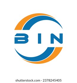 Diseño del logotipo de la letra BIN en un fondo blanco o diseño del logotipo Monograma para emprendedores y empresas.