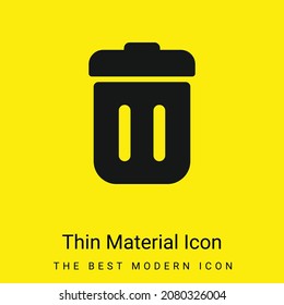Papelera con tapa icono de material amarillo brillante mínimo