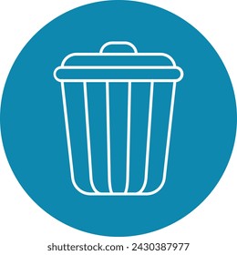 Bin Line Circle Icon For Personal And Commercial Use