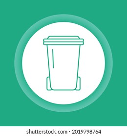 Bin line color button icon. Zero waste lifestyle. Eco friendly. Outline pictogram