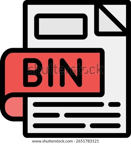 BIN Line Filled Icon Design