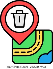 Diseño de icono de Vector de línea de papelera