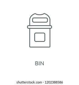 Bin linear icon. Bin concept stroke symbol design. Thin graphic elements vector illustration, outline pattern on a white background, eps 10.