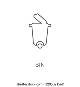Bin linear icon. Bin concept stroke symbol design. Thin graphic elements vector illustration, outline pattern on a white background, eps 10.