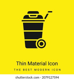Bin minimal bright yellow material icon