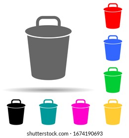 bin multi color style icon. Simple thin line, outline vector of web icons for ui and ux, website or mobile application